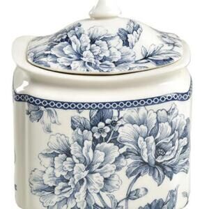 222 Fifth Adelaide Blue and White Square Canister